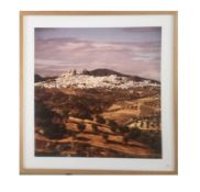 Spanish Hill top village framed photo attributed to Charlie Waite English photographer