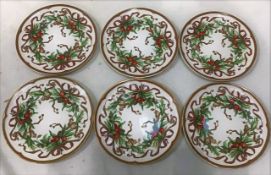 A SET OF 6 TIFFANY SALAD/DESSERT 'GARLAND HOLIDAY' PLATES