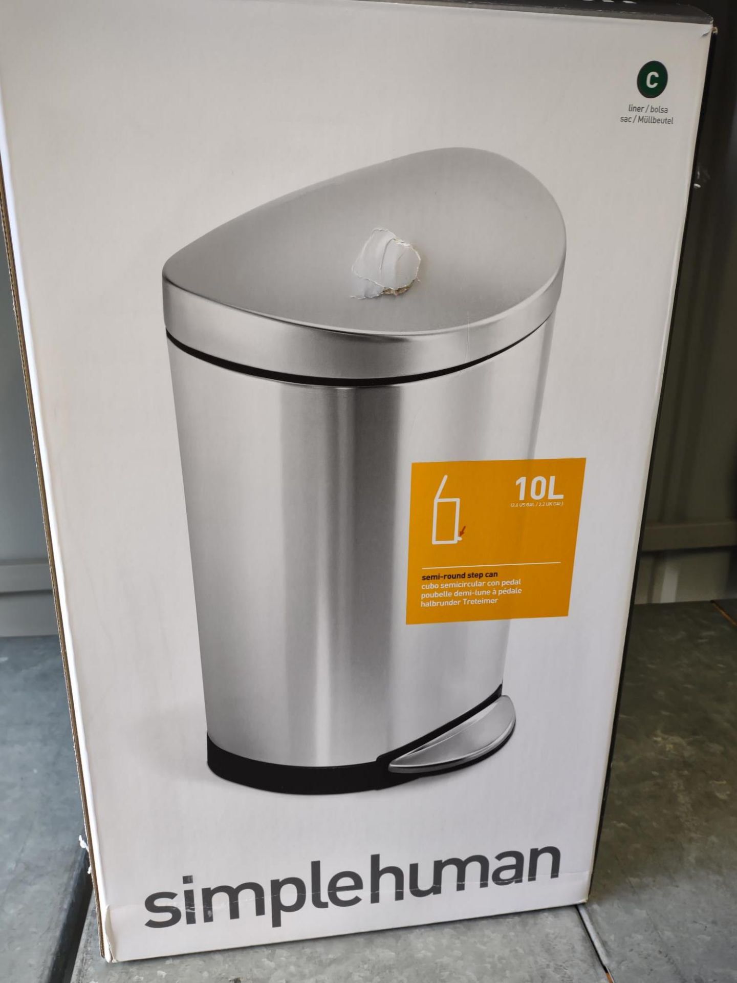 Simple Human 10L semi round pedal bin – Approx rrp £44.99