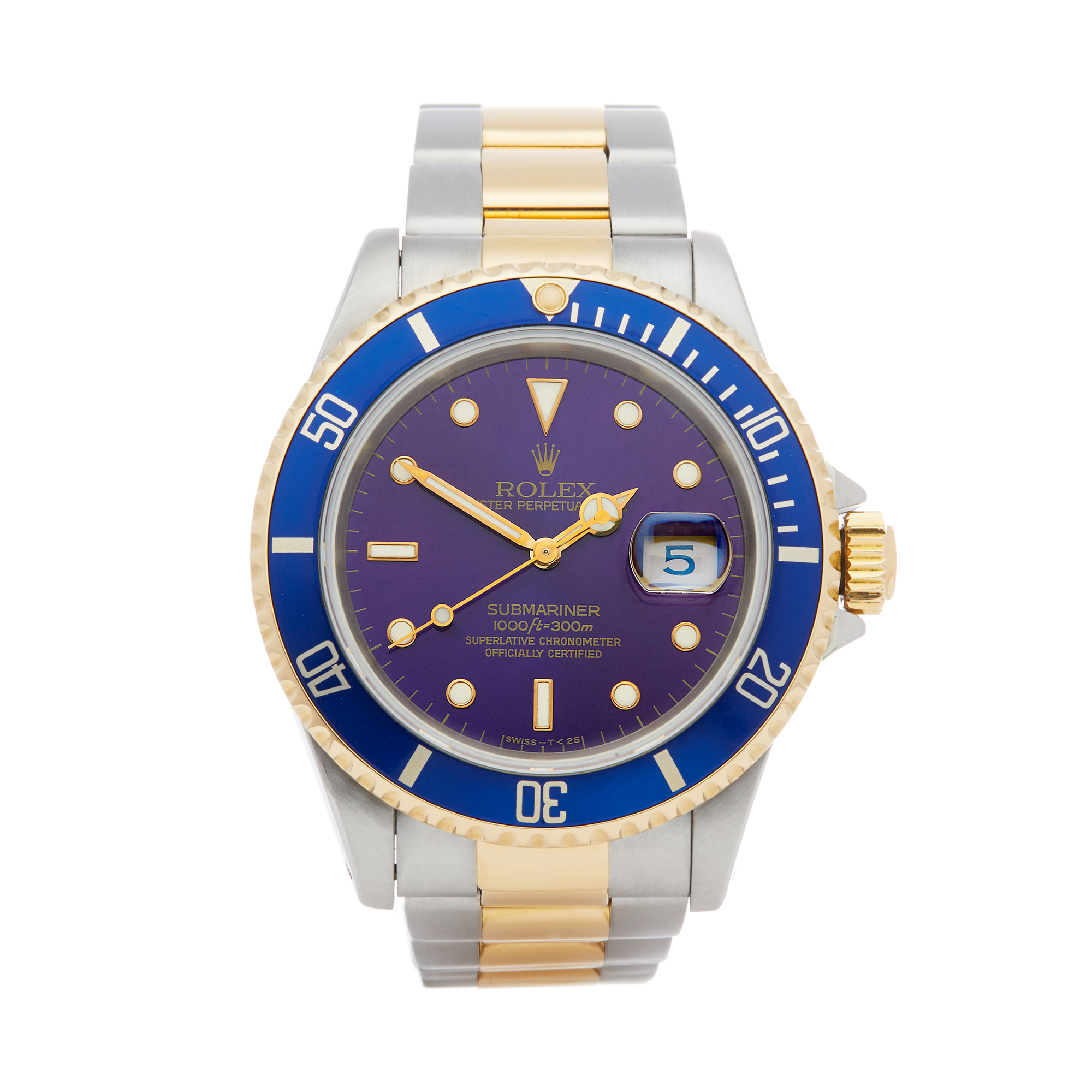 Rolex Submariner Date 16613 Men Stainless Steel & Yellow Gold Watch
