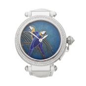 Cartier Pasha de Cartier WJ124006 or 3142L Ladies White Gold Enamel Dial Watch