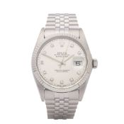 Rolex Datejust 36 16014 Men Stainless Steel Diamond Watch