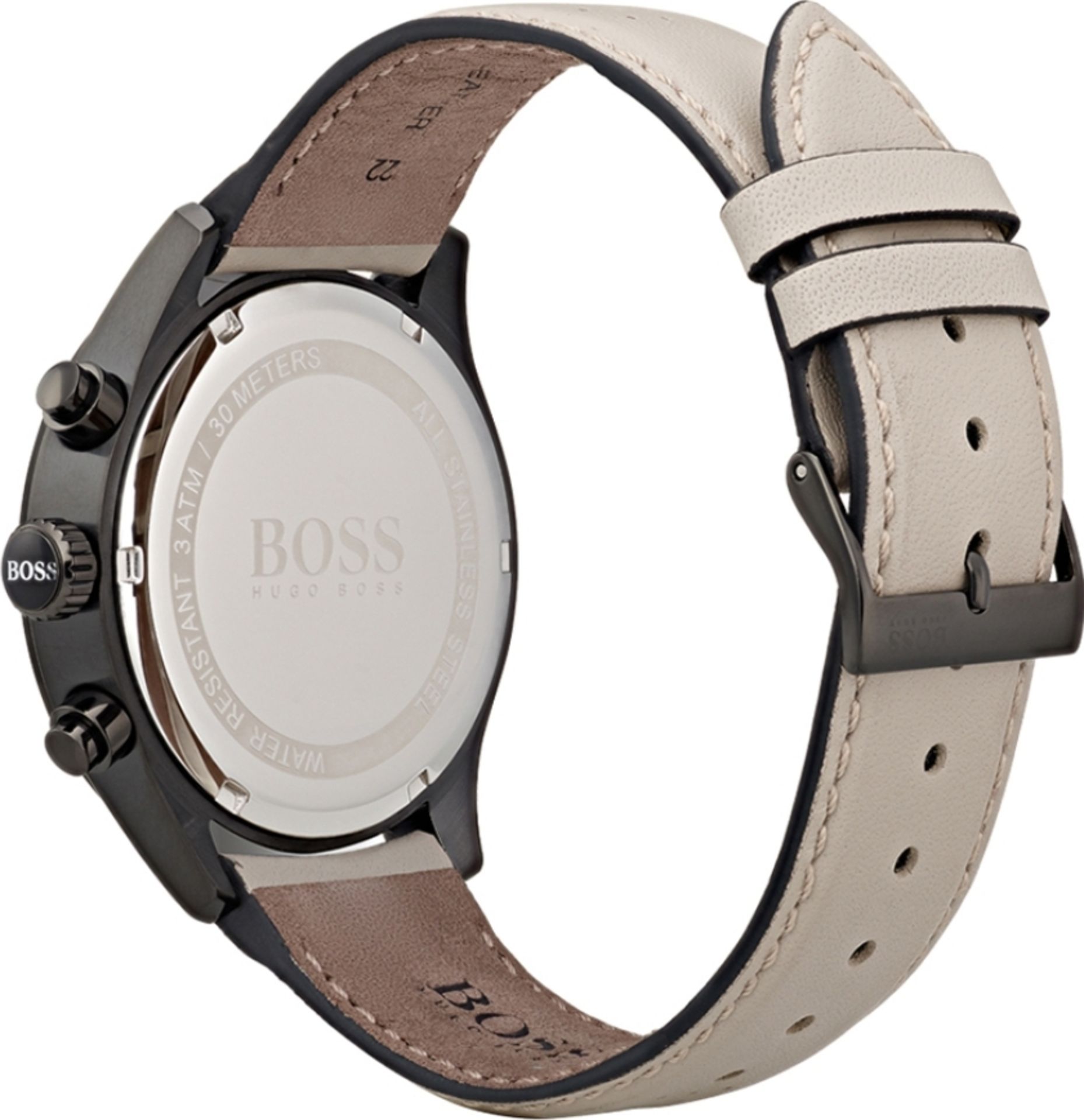 Hugo Boss 1513562 Men's Grand Prix Beige Leather Strap Quartz Chronograph Watch - Image 4 of 4