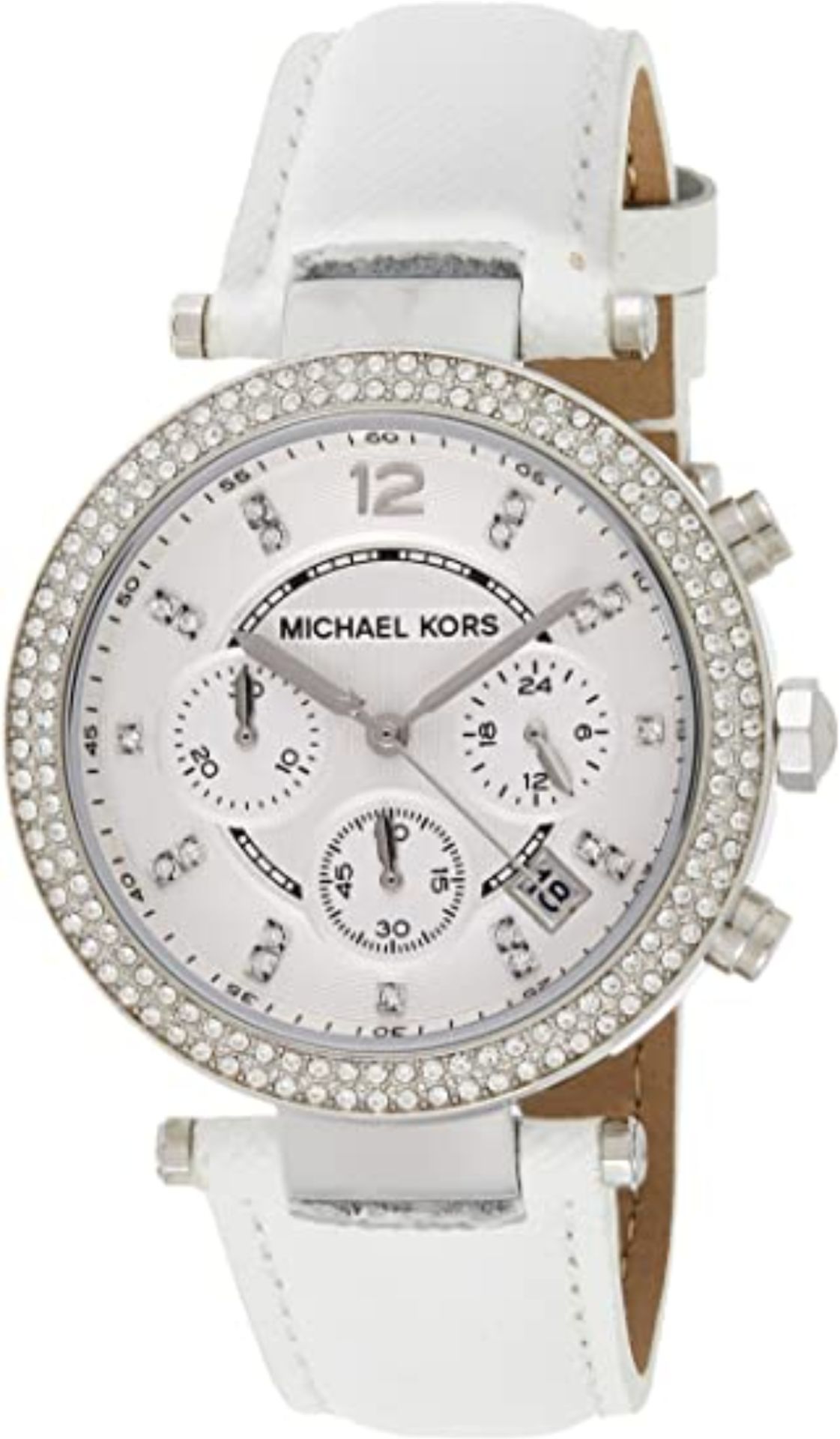 Michael Kors MK2277 Ladies Parker White Leather Strap quartz Chronograph Designer Watch - Image 2 of 8