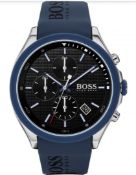 Hugo Boss 1513717 Men's Velocity Blue Rubber Strap Quartz Chronograph Watch