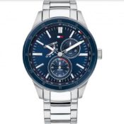 TOMMY HILFIGER Austin Mens Steel Blue Dial Watch 1791640