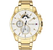 MEN'S WHITE & GOLD CHRONOGRAPH TOMMY HILFIGER DESIGNER WATCH 1791538