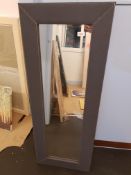 Grey Cloth Framed Mirror 480 X 1270mm