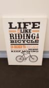 Life Is Like Riding A Bicycle Canvas Print (600 X 800 X 20mm)