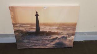 Phare De Skerryvore, Scotland By Jean Guichird Canvas Print 800 X 600 X 20mm (Damaged)