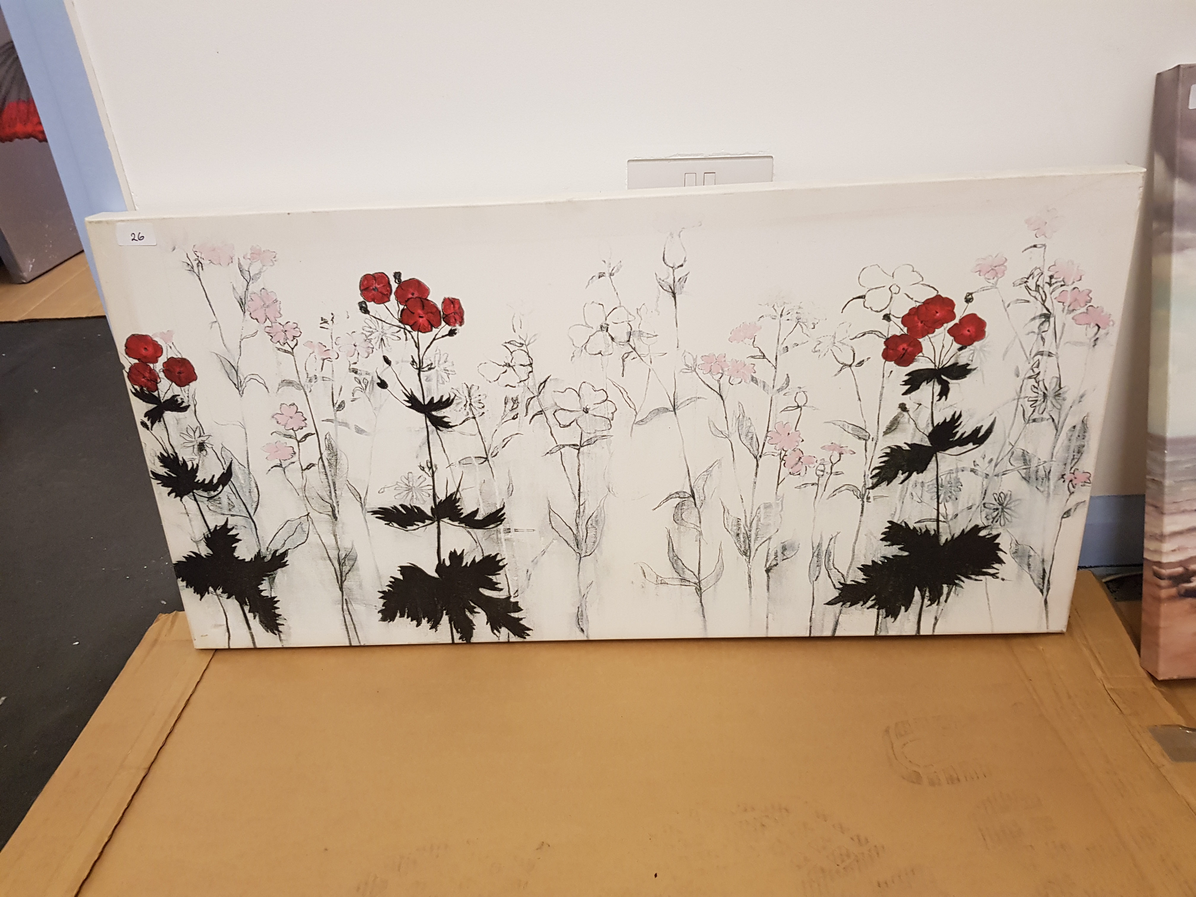 Poppy Print On Canvas 1000 X 500mm