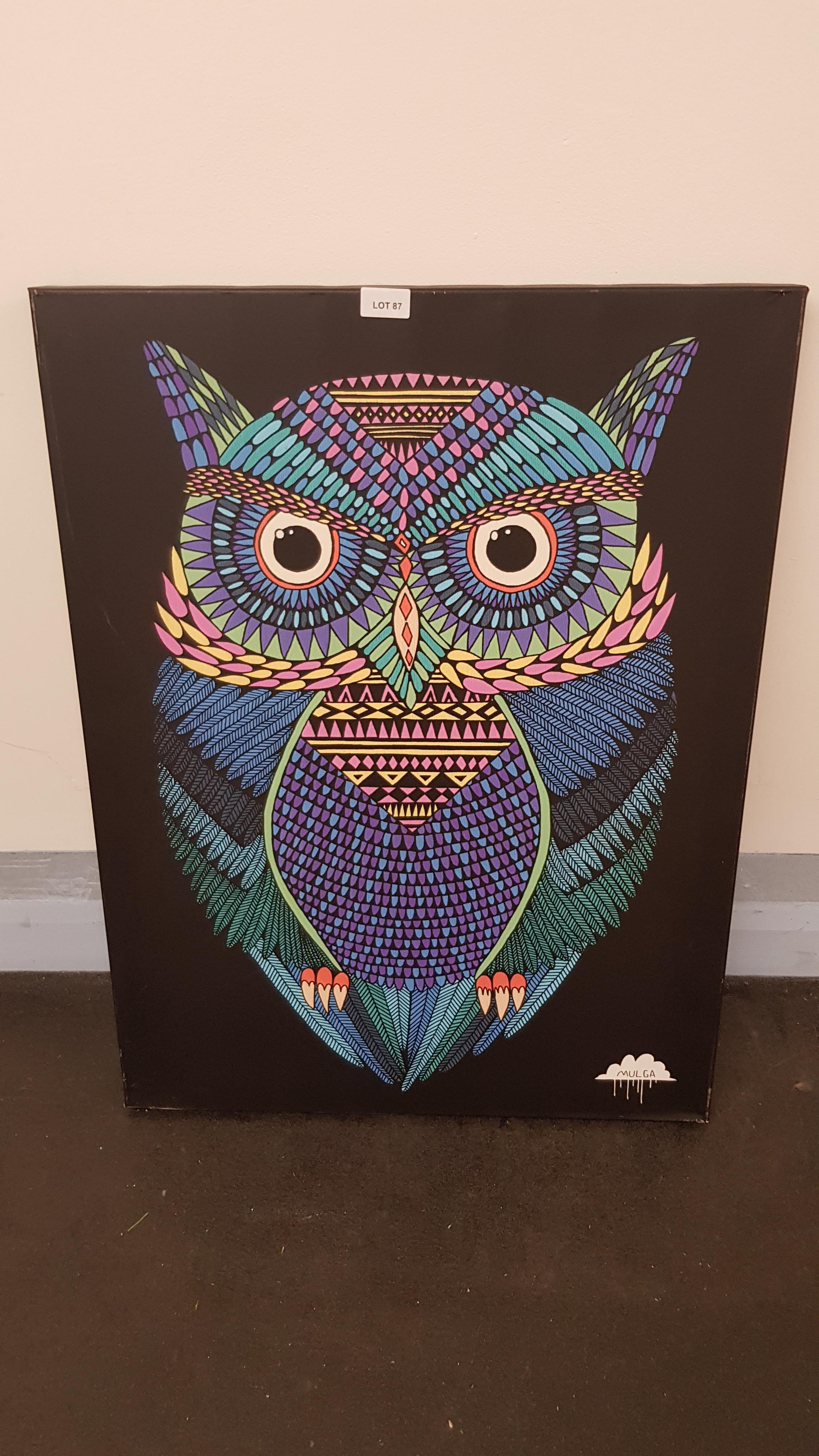 Michael The Magical Owl Canvas Print By Mulga 2014 (600 X 800 X 20mm)