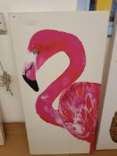 Flamingo Print On Canvas 500 X 1000mm