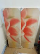 2 X Floral Print On Canvas150 X 1350mm