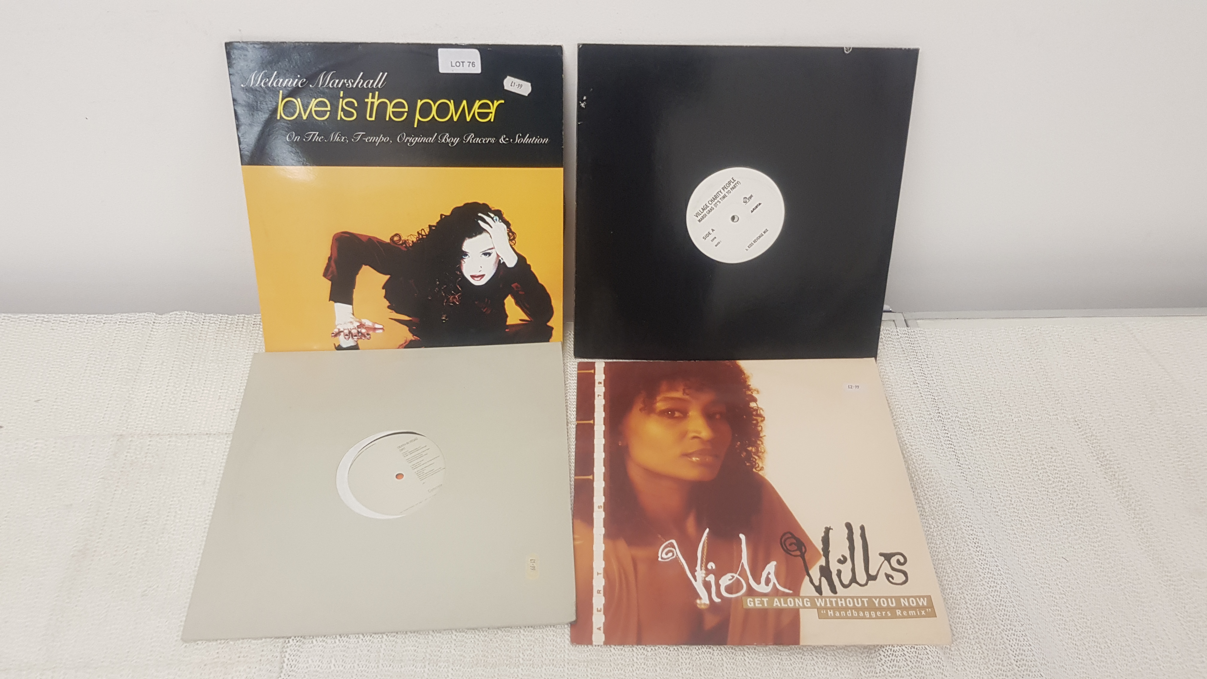 4 X 12" Vinyl. 1 X Melanie Marshall Love Is The Power, 1 X Village Charity People Mardi Gras (It'