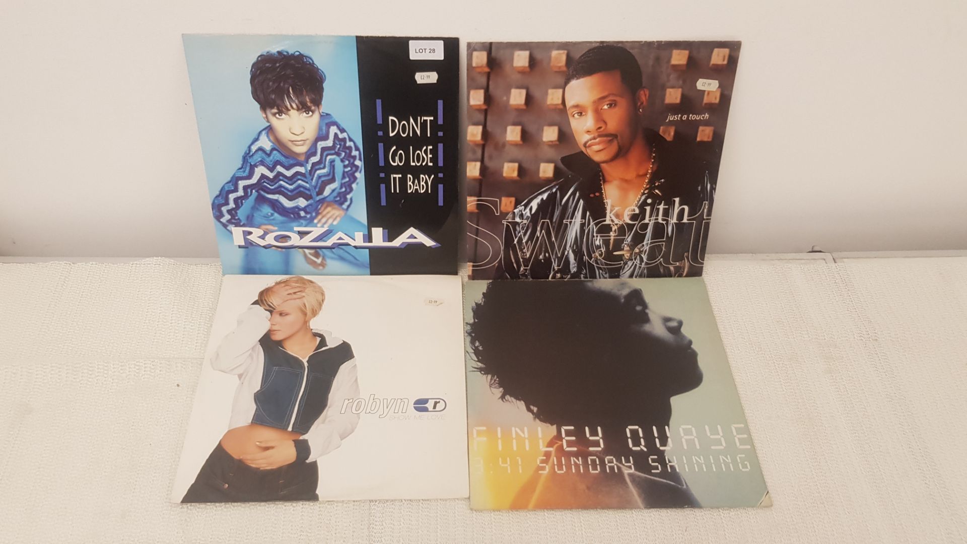 4 X 12" Vinyl. 1 X Rozalla Don't Go Lose It Baby, 1 X Keith Sweat Just A Touch. 1 X Robyn Show