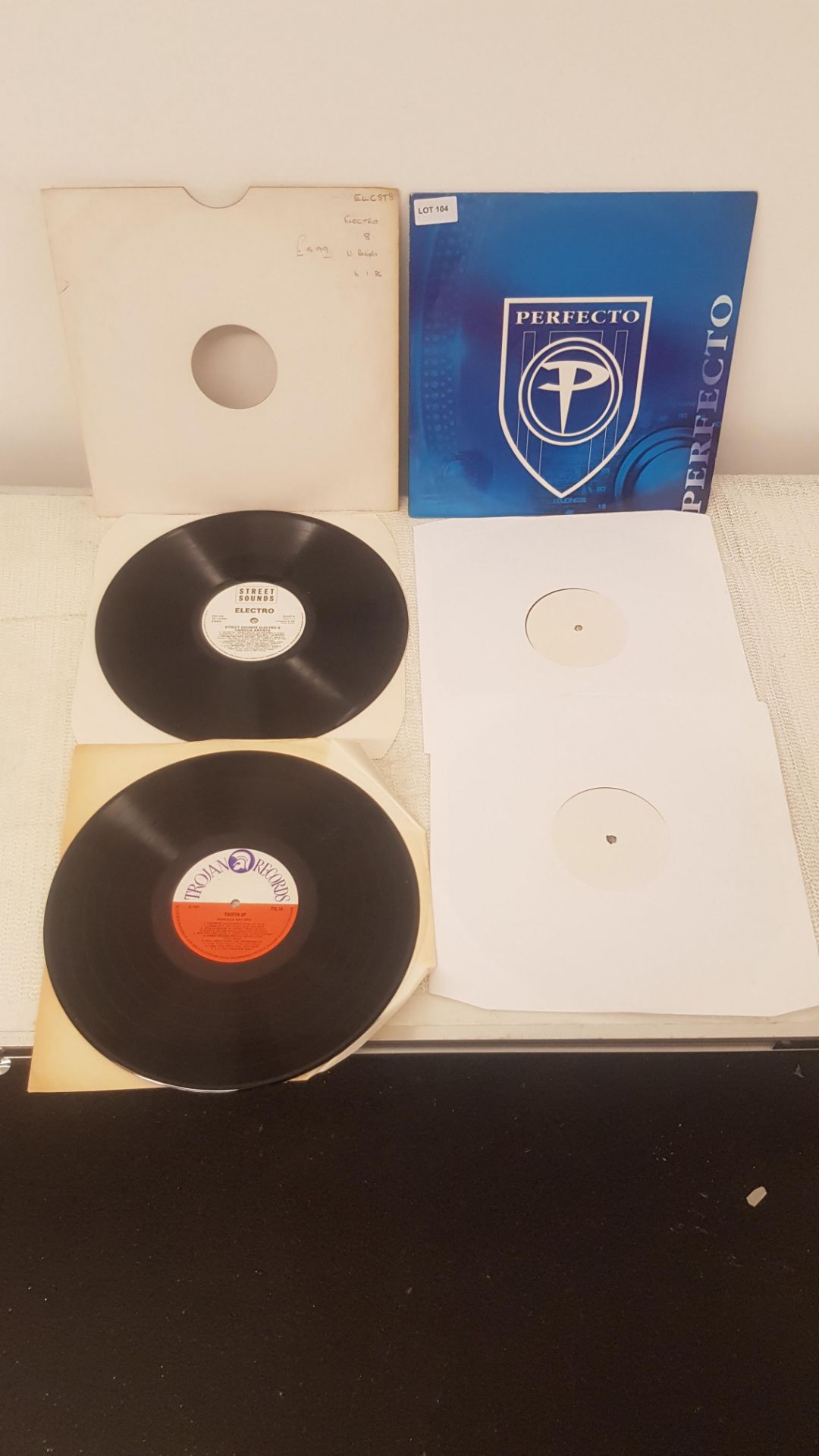 4 X Vinyl. 1 X Street Sounds Electro 8 Various Artists 1986 (No Cover), 1 X Trojan Records Tighte