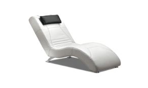 ‘WAVE’ Italian Crafted Chaise Chair in White Italian Leather. RRP £1399