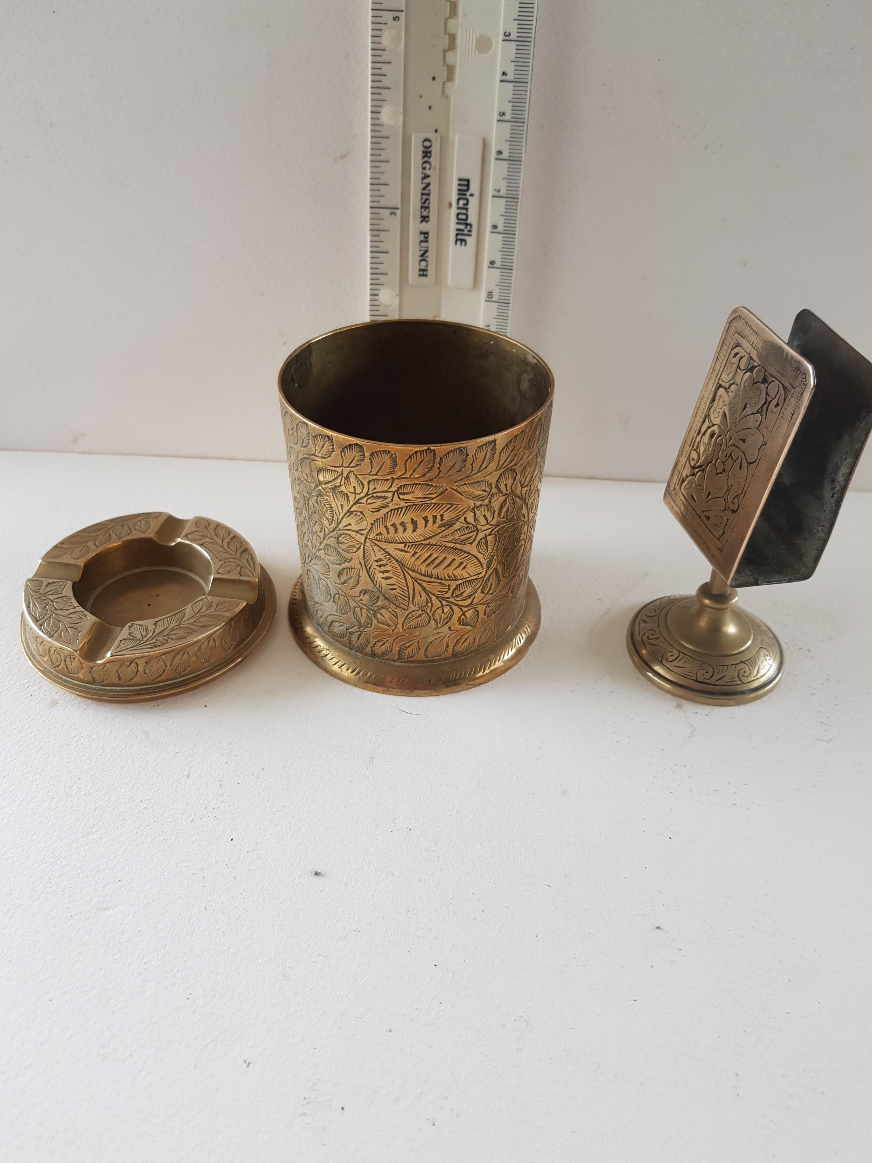 Brass Cigarette holder and Matchbox Holder - Image 2 of 2