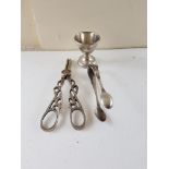 Silver Sugar Nips with Grape scissors and Egg Cup