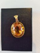 14ct Gold Citrine Pendant