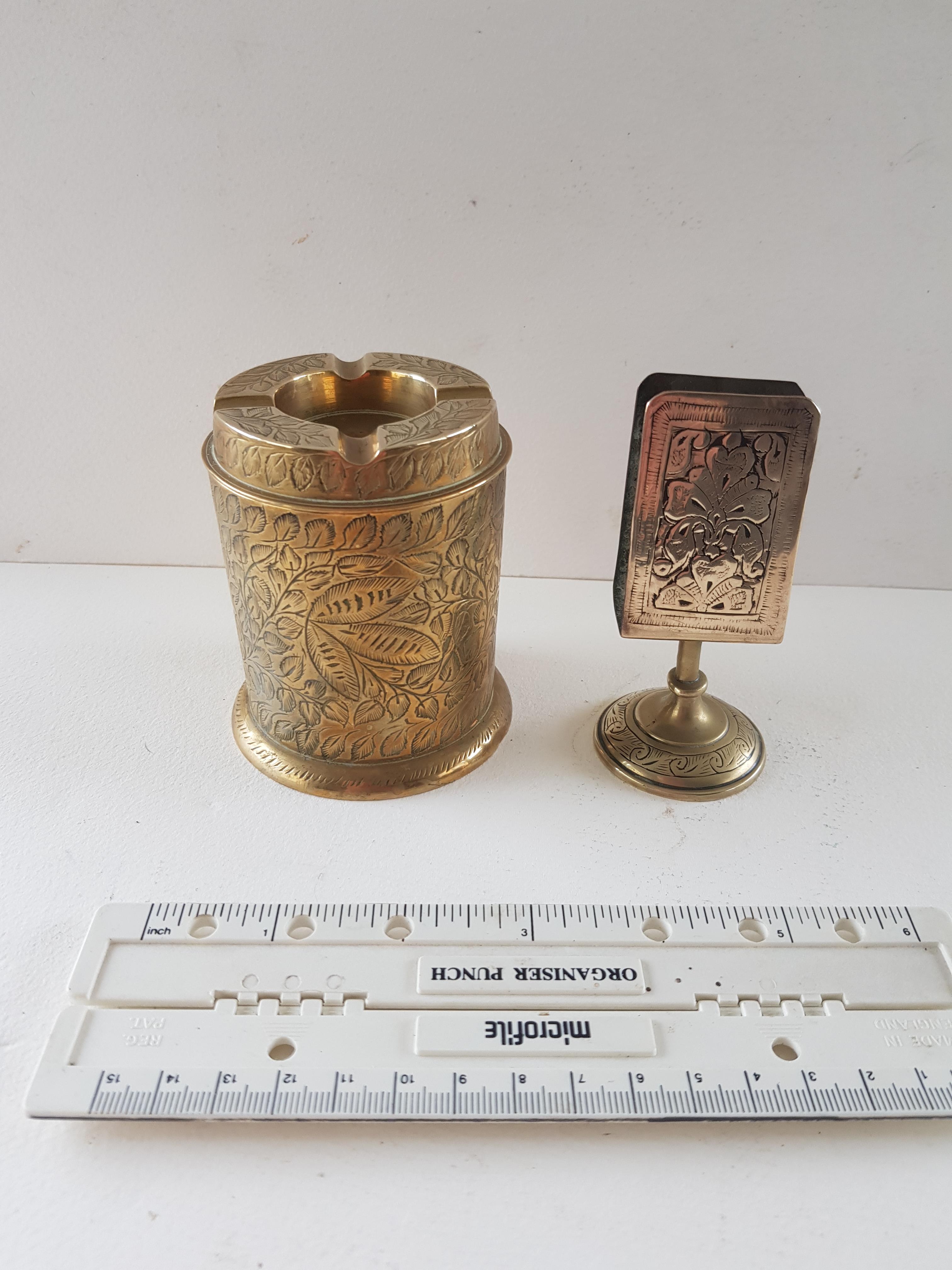 Brass Cigarette holder and Matchbox Holder