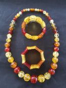 Baltic Amber Necklace with Two Bracelets