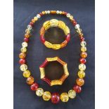 Baltic Amber Necklace with Two Bracelets