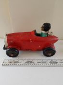 Vintage Pottery Racing Car and Driver