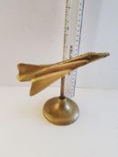 Brass Jet aeroplane on Stand.