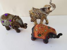 Small Jewelled Elephant Figures