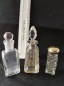 Early 1900's Silver Collar Perfume Bottle and 2 Others.