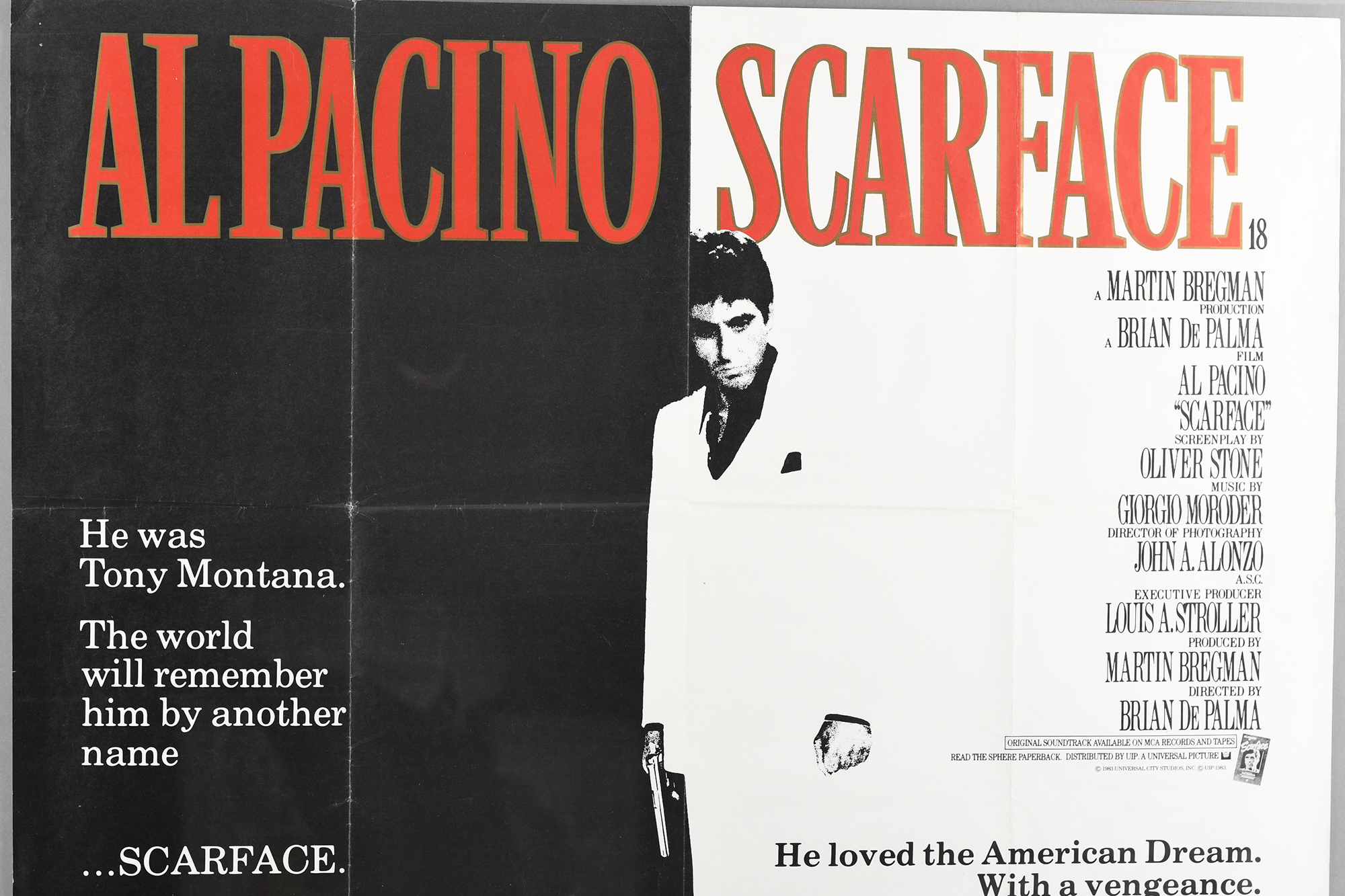 Original 'Scarface' Cinema Poster.