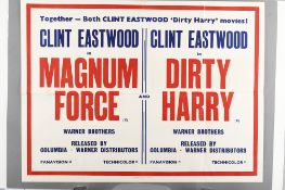 Original Dual Cinema Poster of "Magnum Force" and "Dirty Harry"