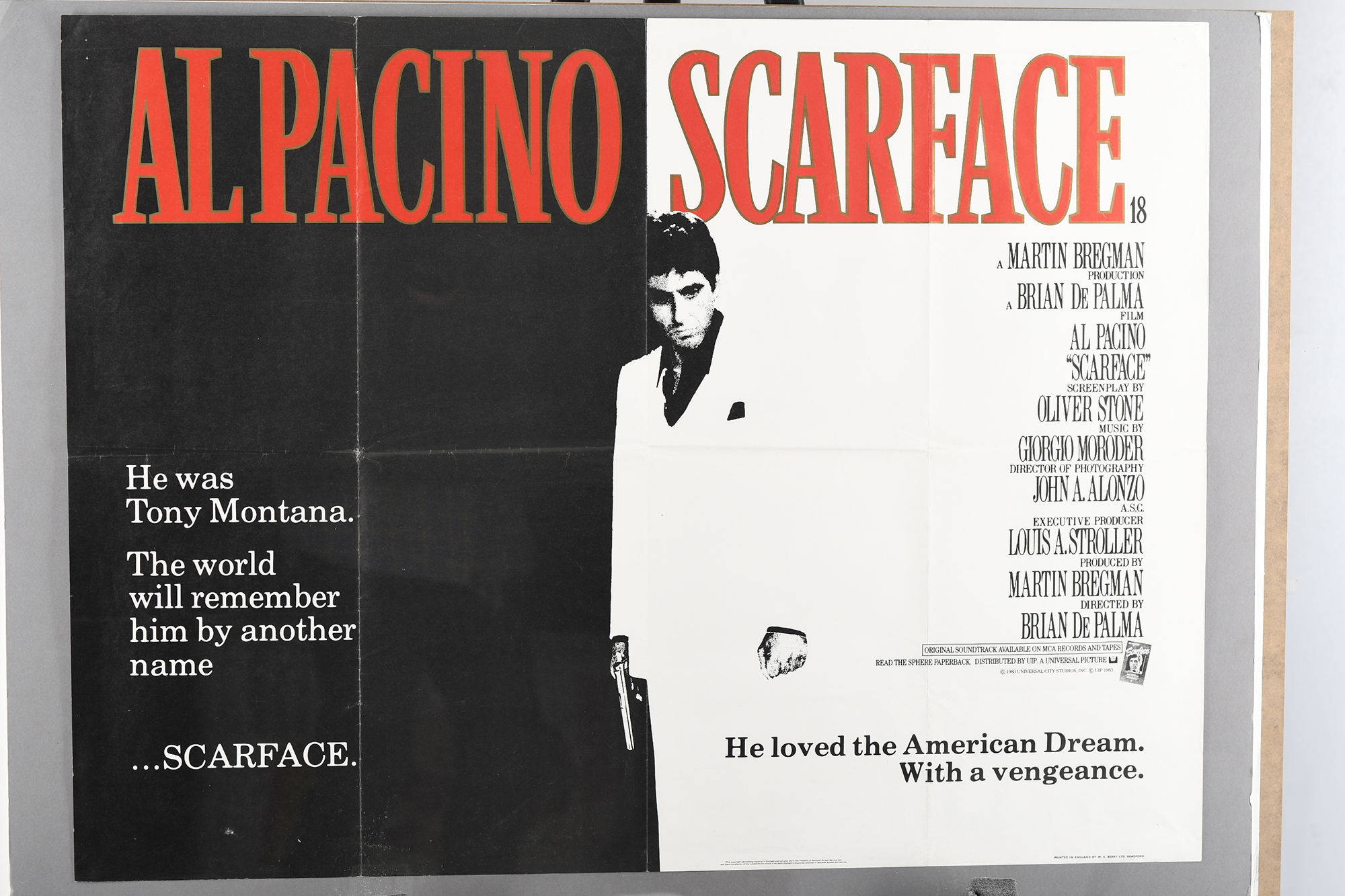 Original 'Scarface' Cinema Poster. - Image 8 of 8