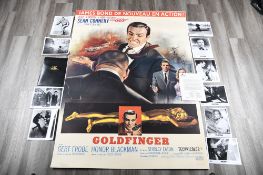 Very Rare Original 65"x45" Linen backed Goldfinger" PLUS Official Press Photo pack.