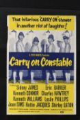 Very Rare Original "Master Print Copy" for the "Carry on Constable" Cinema Poster