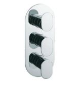 5x Bathstore TRACK Solid Brass Polished Chrome Triple Front Plate With Hand Wheels For Concealed Th