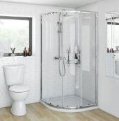 Quadrant Shower Cabin White Frame With Doors 4mm By MODE Bathrooms R90WWR-1 (RRP £249)