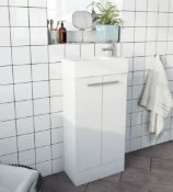 Clarity Compact White Floor Standing Unit with Resin Basin RRP £159 (MD725FBGWV)
