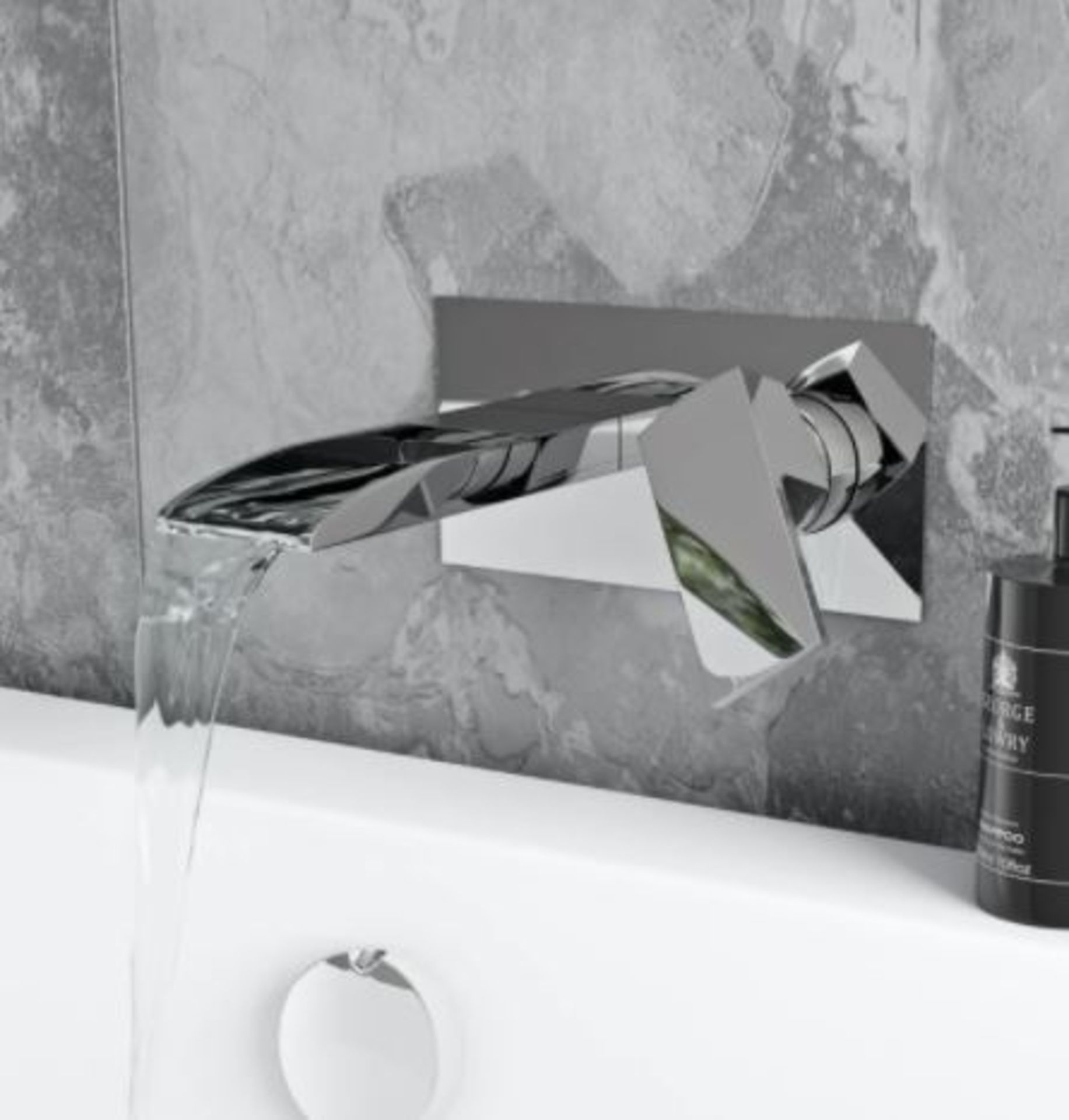 Mode Wall Mounted Square Bath Mixer Tap Brushed Nickel Finish - Image 2 of 5