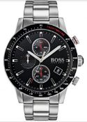 Hugo Boss 1513509 Men's Rafale Black Dial Silver Bracelet Chronograph Watch
