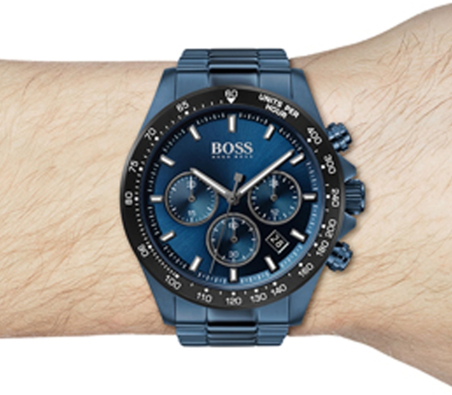 Hugo Boss 1513758 Men's Hero Sport Lux Blue Dial Blue Bracelet Chronograph Watch - Image 2 of 5