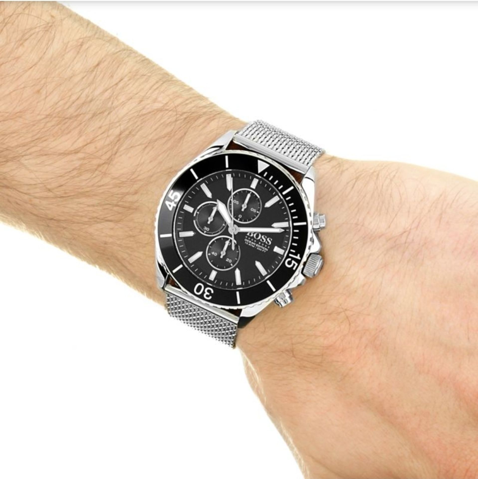 Hugo Boss 1513701 Men's Ocean Edition Silver Mesh Band Quartz Chronograph Watch - Image 3 of 6