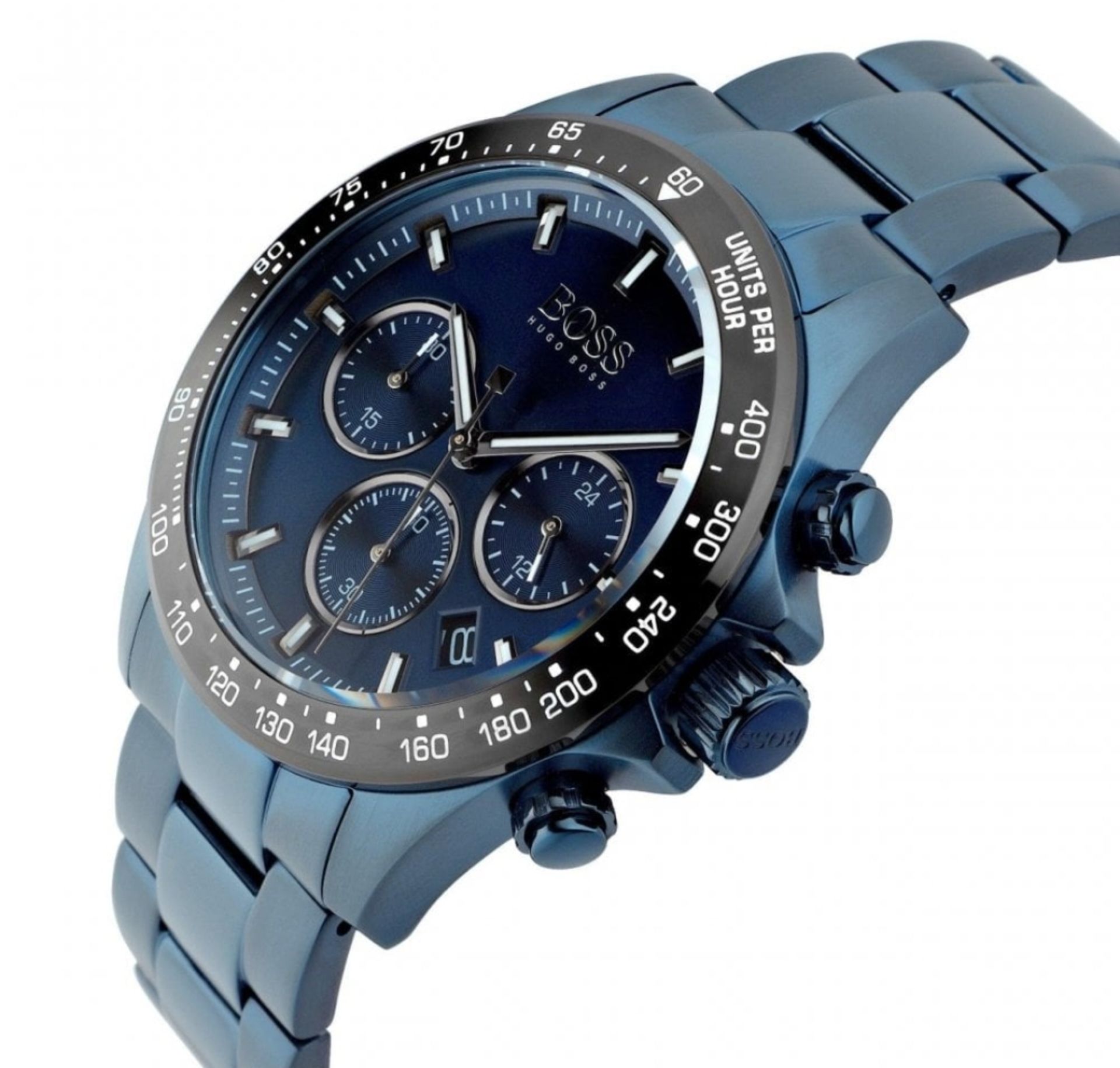 Hugo Boss 1513758 Men's Hero Sport Lux Blue Dial Blue Bracelet Chronograph Watch - Image 3 of 5