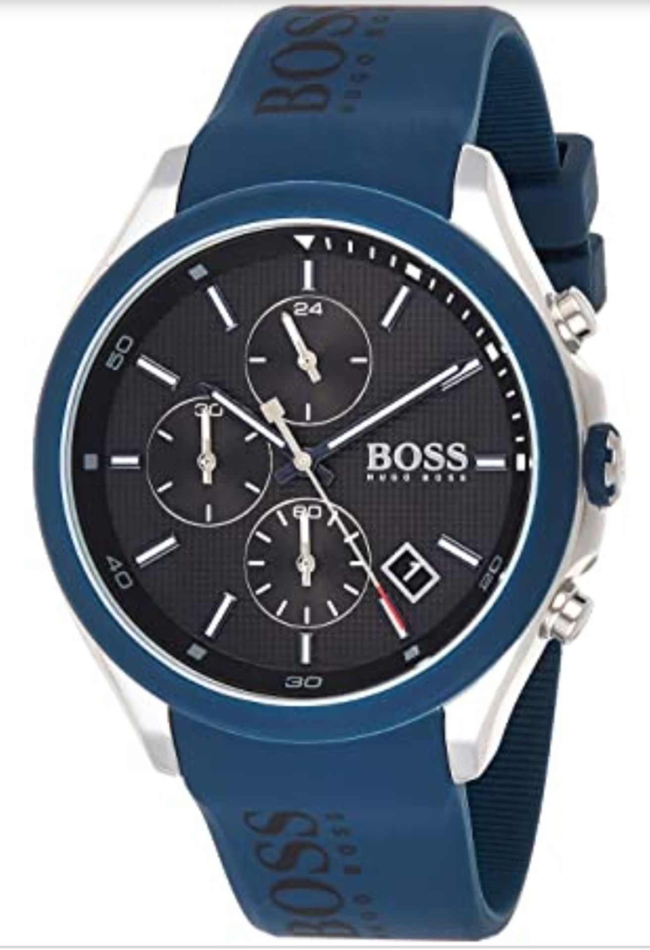 Hugo Boss 1513717 Men's Velocity Blue Silicone Strap Chronograph Watch - Image 2 of 6