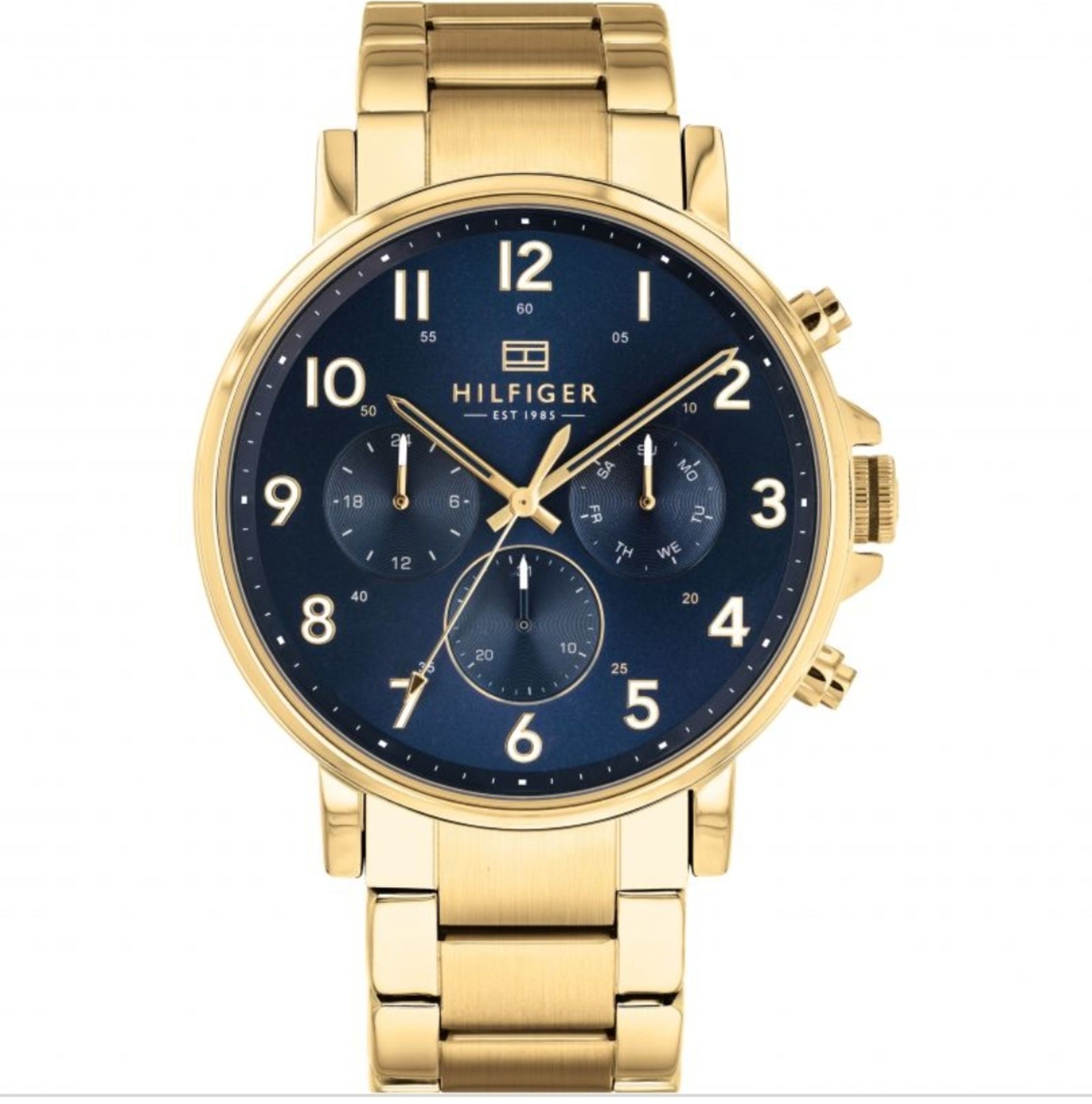 Tommy Hilfiger Daniel Gold Plated Dark Blue Chronograph Dial Bracelet Watch 1710384