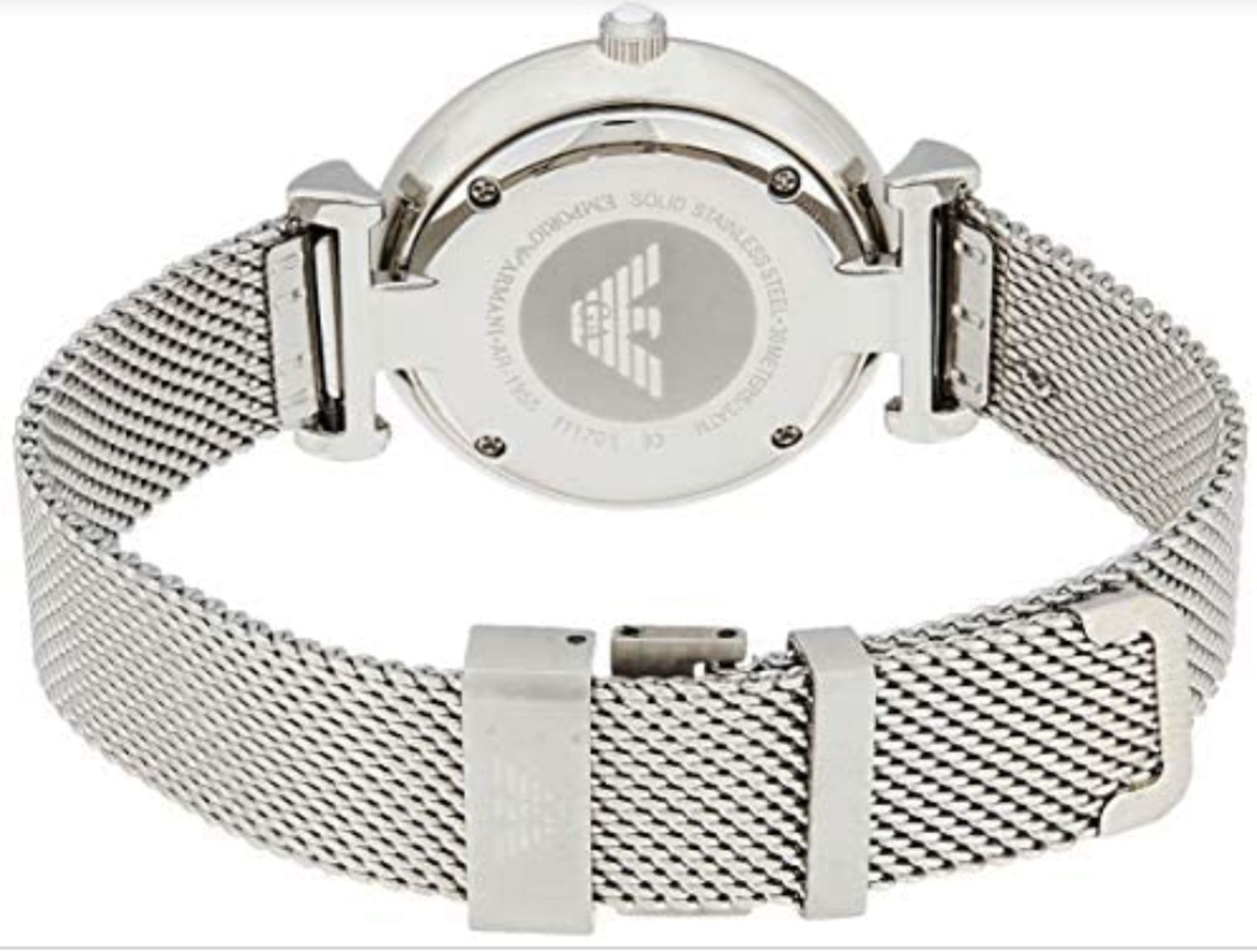 Emporio Armani AR1955 Ladies Silver Mesh Band Quartz Designer Watch - Image 2 of 4