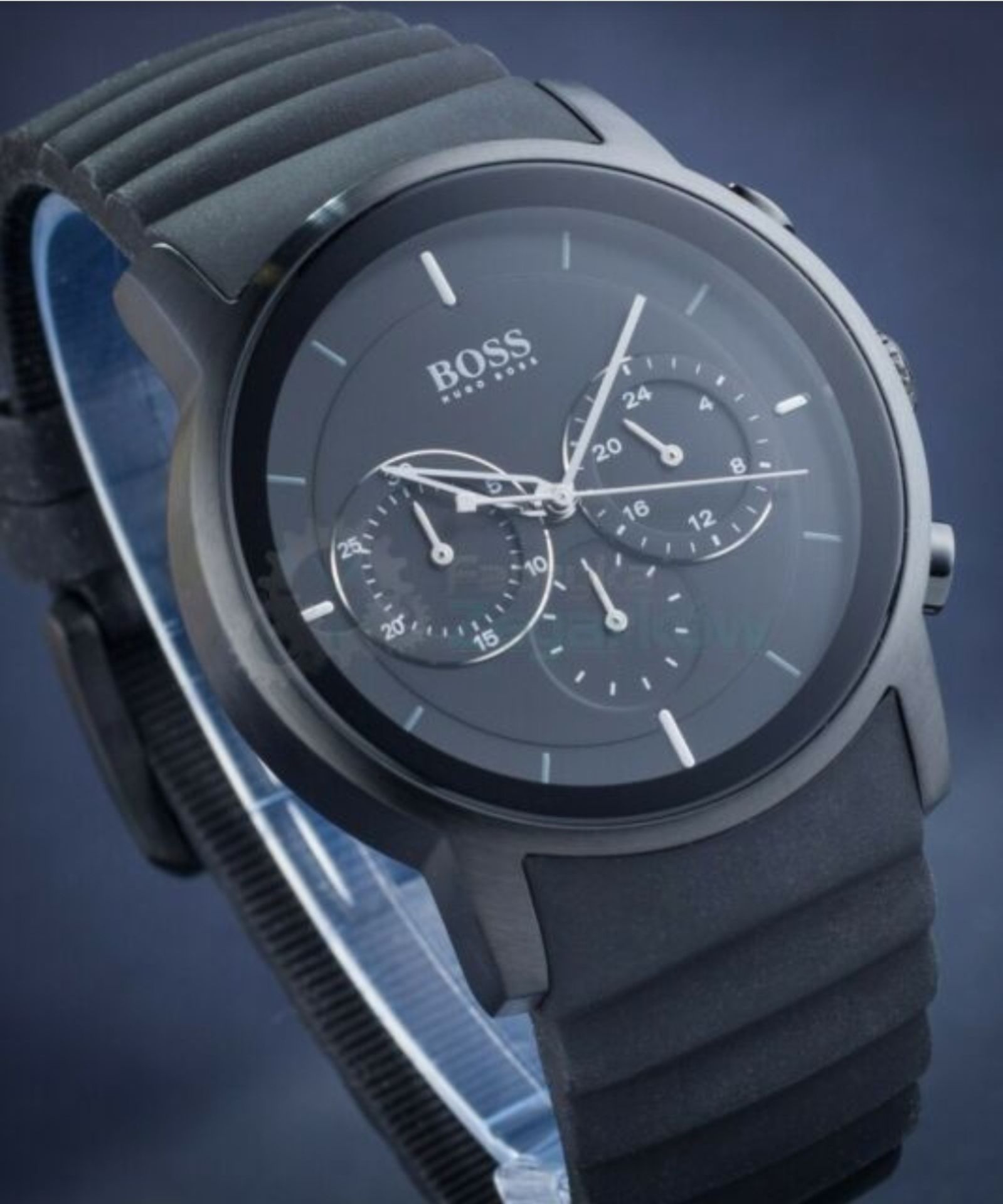 Hugo Boss 1512639 Men's All Black Rubber Strap Quartz Chronograph Watch - Image 2 of 7