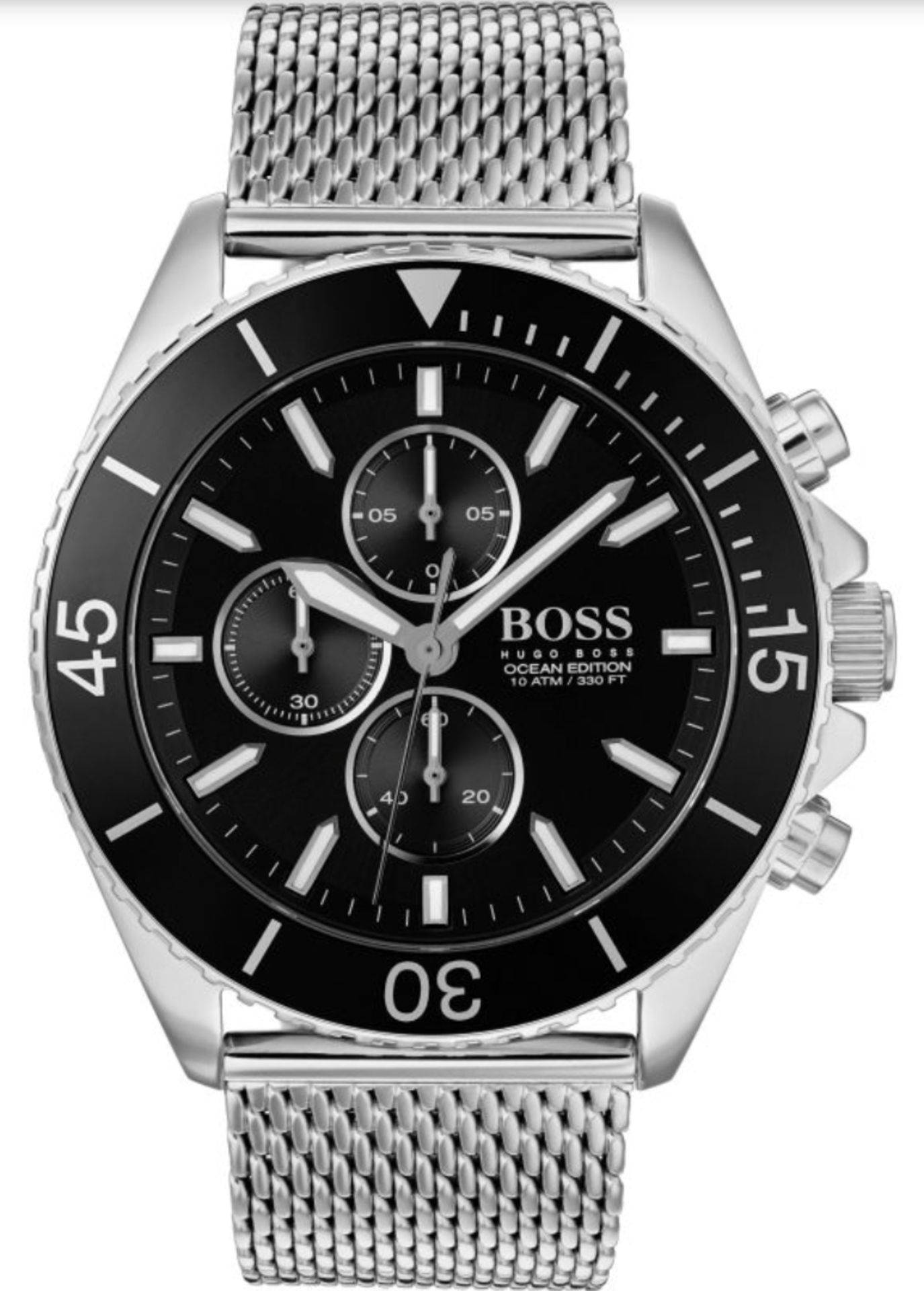 Hugo Boss 1513701 Men's Ocean Edition Silver Mesh Band Quartz Chronograph Watch